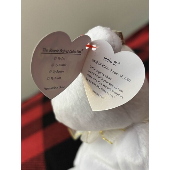 2000 Ty Halo II the Bear 6th Gen Hang Tag 4269 Beanie Baby 8.5" Angel Plush Toy - Picture 6 of 7